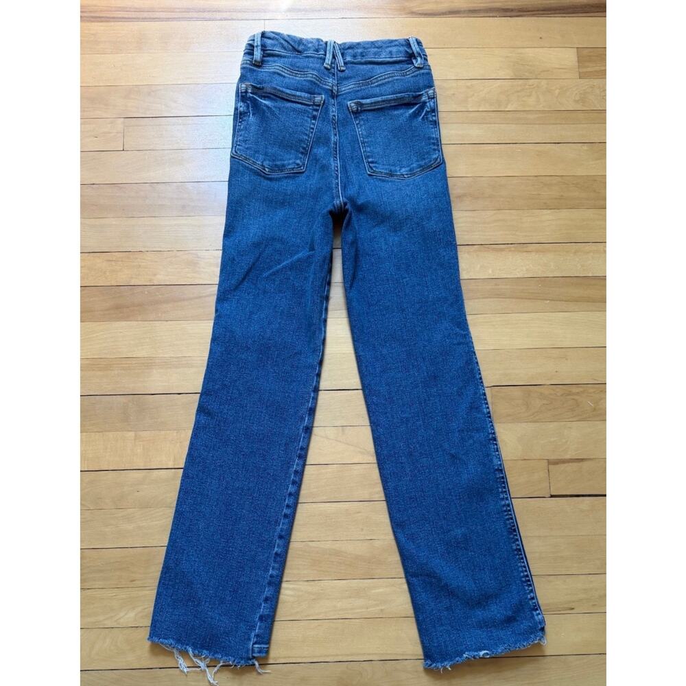Good American Good Curve Straight Jeans Size 0/25 High Rise Medium Wash EUC - Picture 3 of 6